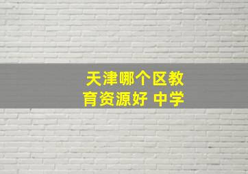 天津哪个区教育资源好 中学